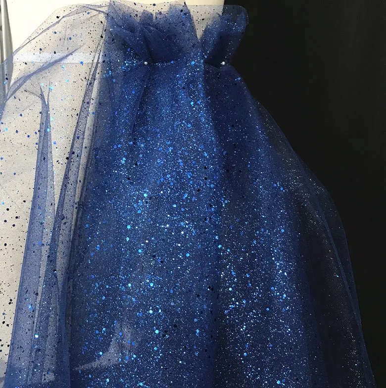 

Wholesale 5*1.5 meters Glitter lace for women dress Sequins lace Fabric 5 Yards /Lot