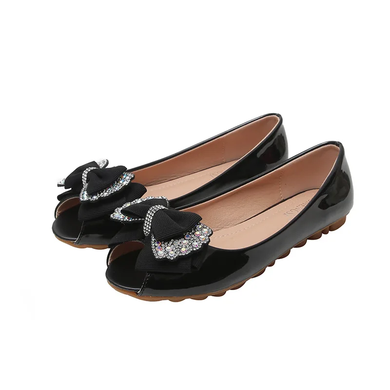 

Flat-soled shoes women's spring 2021 new outer wear soft-soled shoes leaking toe bow large size women's shoes shoes for women