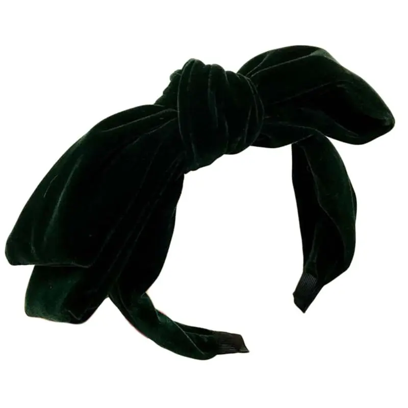 

Women Winter Velvet Thick Headband Double Layer Twist Bowknot Wide Hair Hoop