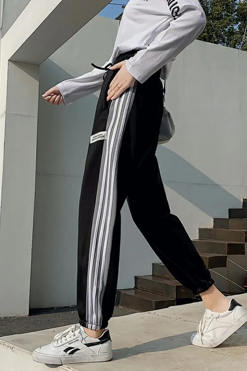 

Sports Pants Women's Spring and Autumn Loose Korean Version of Ulzzang All-Match Ins Trendy Hip Hop Casual Female Trousers
