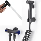 Ручной смеситель для биде из нержавеющей стали, кухонный ручной распылитель черного цвета для ванной комнаты, уборка пола