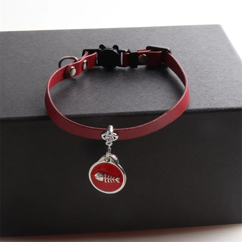 Ошейник из искусственной кожи в виде кошки металлический Регулируемый ошейник