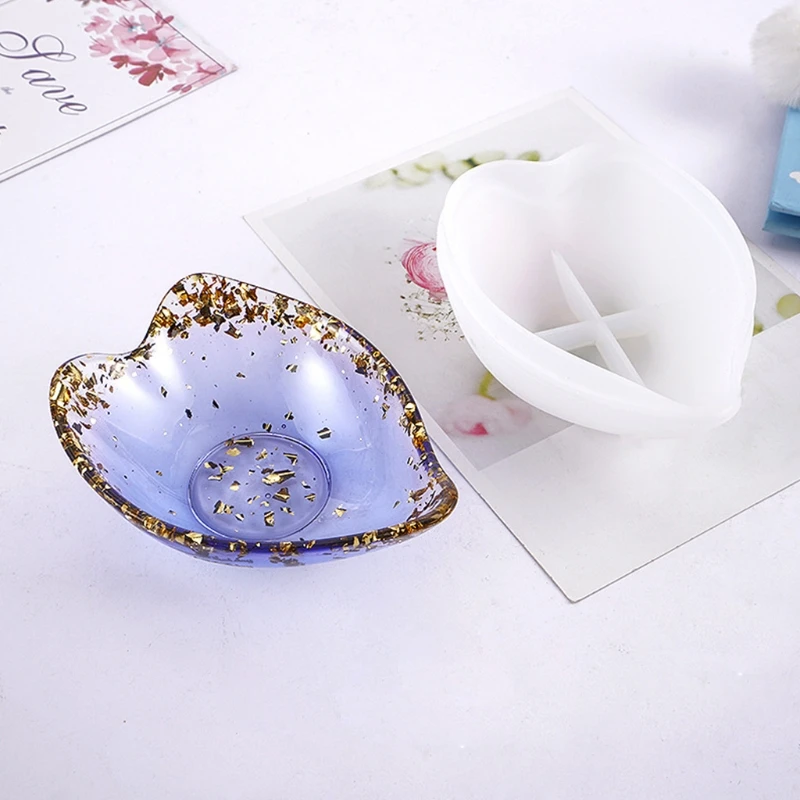 

Crystal Epoxy Resin Mold Heart Shaped Dish Bowl Plate DIY Casting Silicone Mould A2UA
