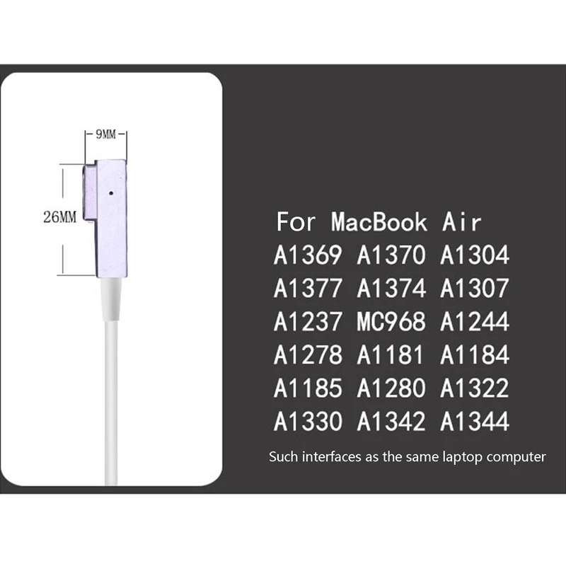 Переходник с гнезда типа C на кабель Magsafe 1 подходит для Apple Air / Pro 45 Вт 60 |