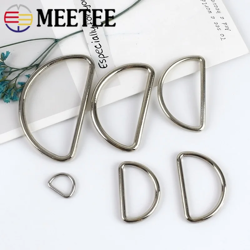 Meetee 10 шт. 10-50 мм Металлические пряжки d-образные кольца тесьма для ремня ошейник