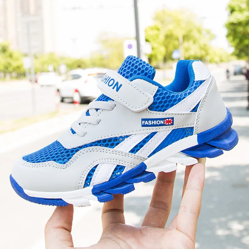 Кроссовки детские дышащие сетчатые на липучке спортивная обувь для бега