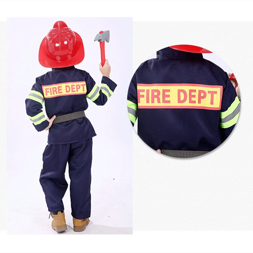 Детская Униформа Пожарника на Хэллоуин вечерние вечеринки карнавальные