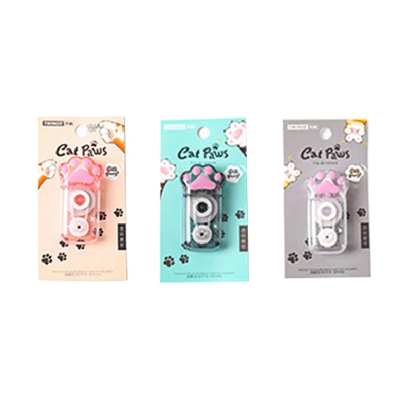 

4x Chalk and Wax Pure Bristle Brushes & 6 PCS Correction Tapes Cat Claw Decorative Correction Tape