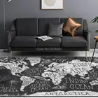 Модный современный черный серый абстрактный Английский Мир для гостиной прикроватный коврик для спальни напольный коврик на заказ