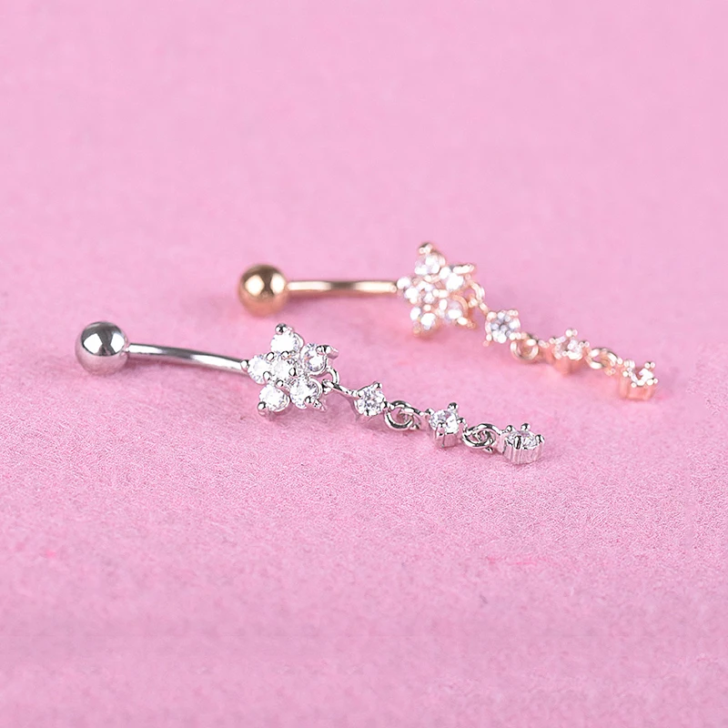1PC Gold Silver Crystal Dangle Naval Ring Belly Button Piercing Sexy Bar Body Jewelry For Women Ombligo | Украшения и аксессуары