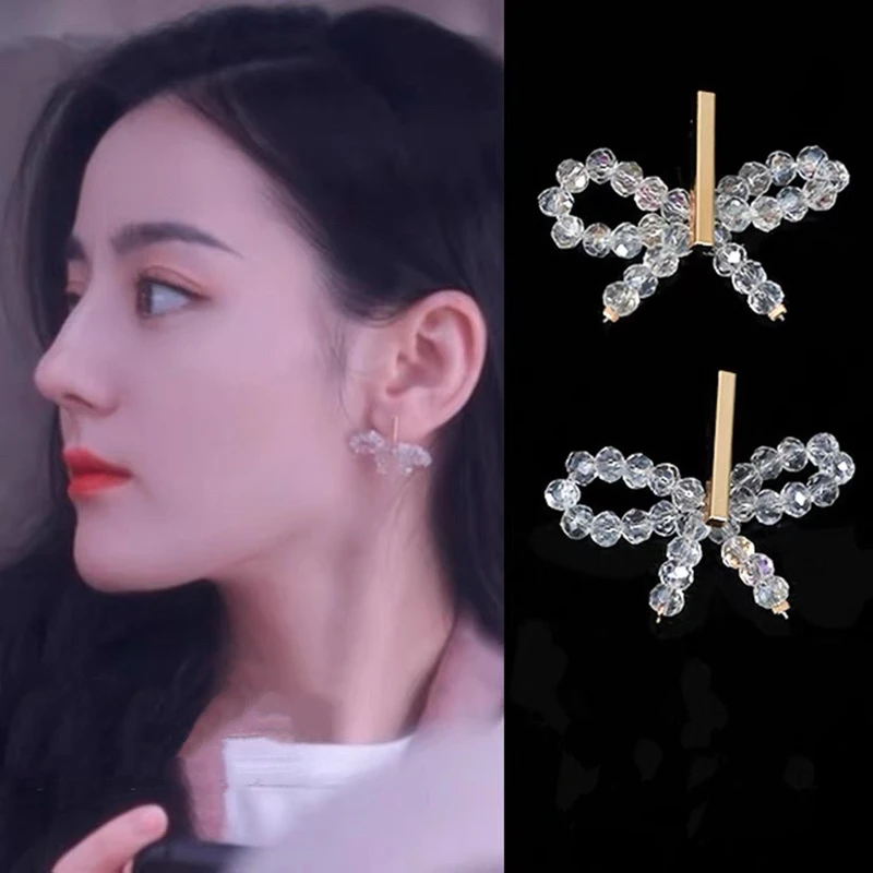2022 Dilraba My Glory прозрачные женские серьги с бантом изысканные универсальные тонкие простые украшения для ушей с изображением лица