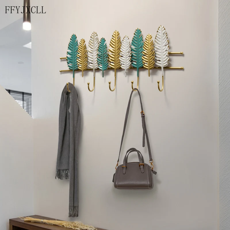 

Creative key hook Nordic wrought iron coat hook porch shelf door decor free punch wall decor coat hook room decor home decor