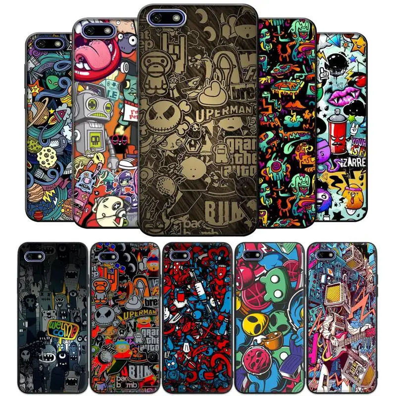 

Graffiti Sticker Phone Case For Huawei nove 2i 3i E 4 5 6 7 Pro Se Y5 Y6 Y7 Y8 Y9 Prime 2018 2019 Cover Fundas