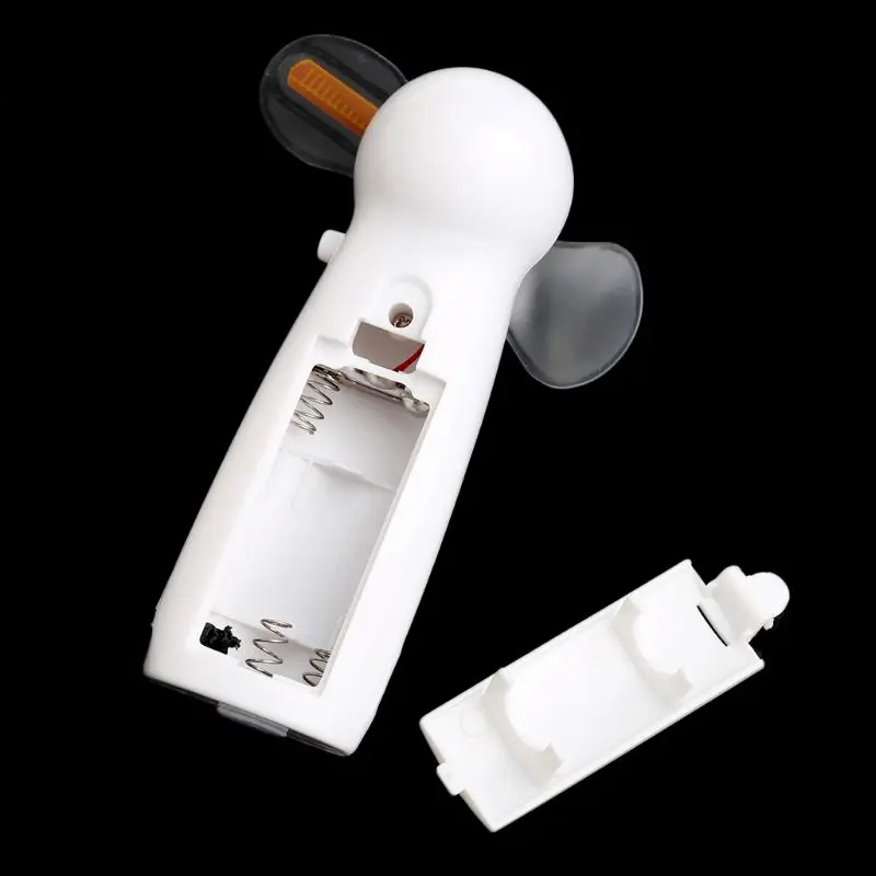 

Portable Handheld Cooling Fan Colorful LED Mini Light Battery Power With Strap