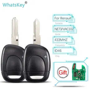 Автомобильный пульт дистанционного управления WhatsKey, 1 кнопка, подходит для Renault Clio Master Twingo Kangoo NE73 VAC102 blade ID46 PCF7946 Chip 433 МГц
