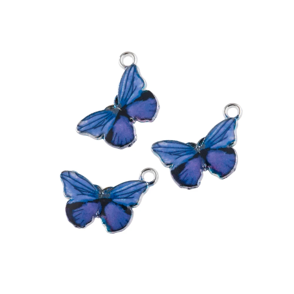 10 шт. подвески-бабочки красочная эмалированная бабочка Очаровательная фурнитура