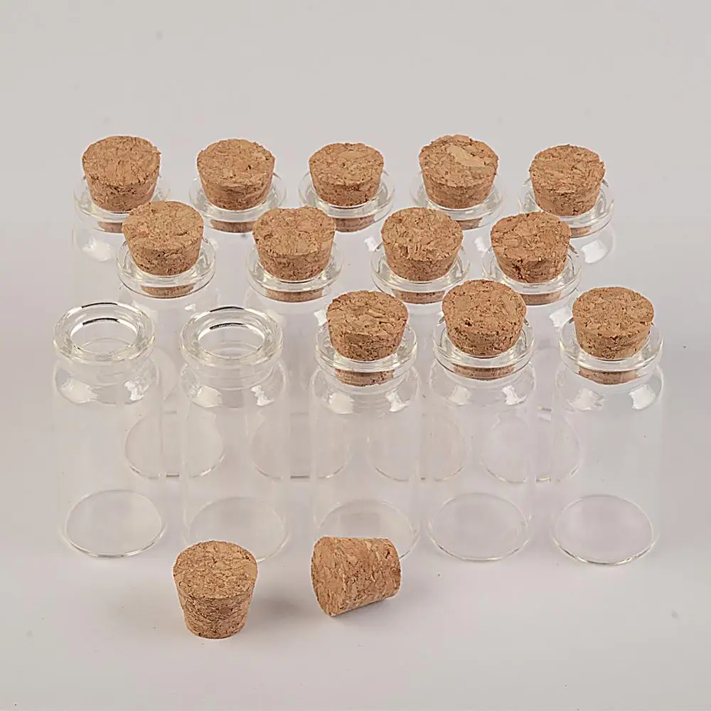 10CC маленькие стеклянные банки с пробками мини-бутылки желаний 100 шт. 22х50х12 5 мм 10