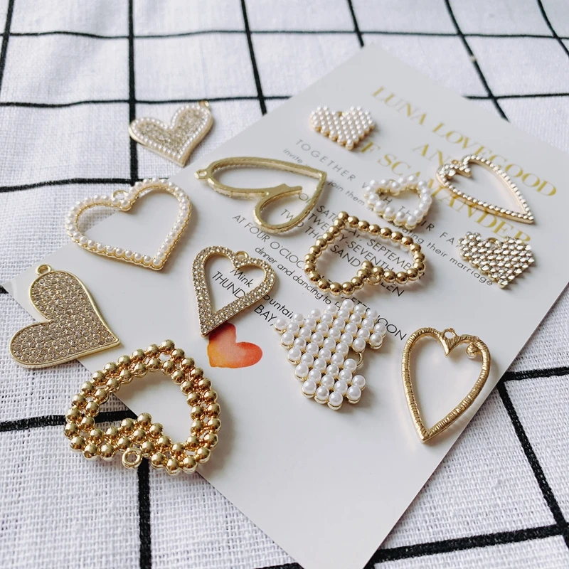 

Аксессуары для ювелирных изделий «сделай сам», темпераментная инкрустированная бриллиантом жемчужина, кулон в виде сердца, серьги, ожерелье, кулон, аксессуары