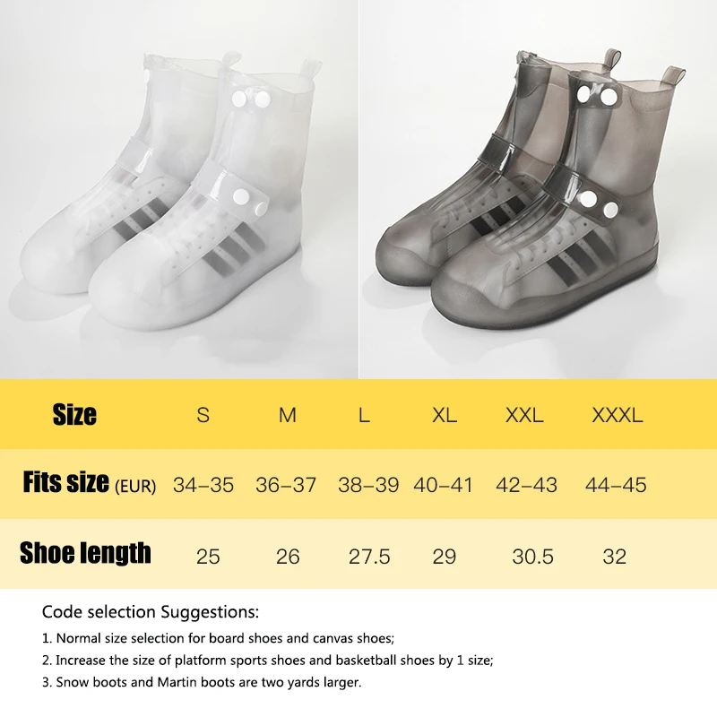 Thickened Waterproof Silicone Shoe Cover Shoes Woman Rain Boots Men Covers Outdoor Anti-slip Reusable Shoe Protector Covering