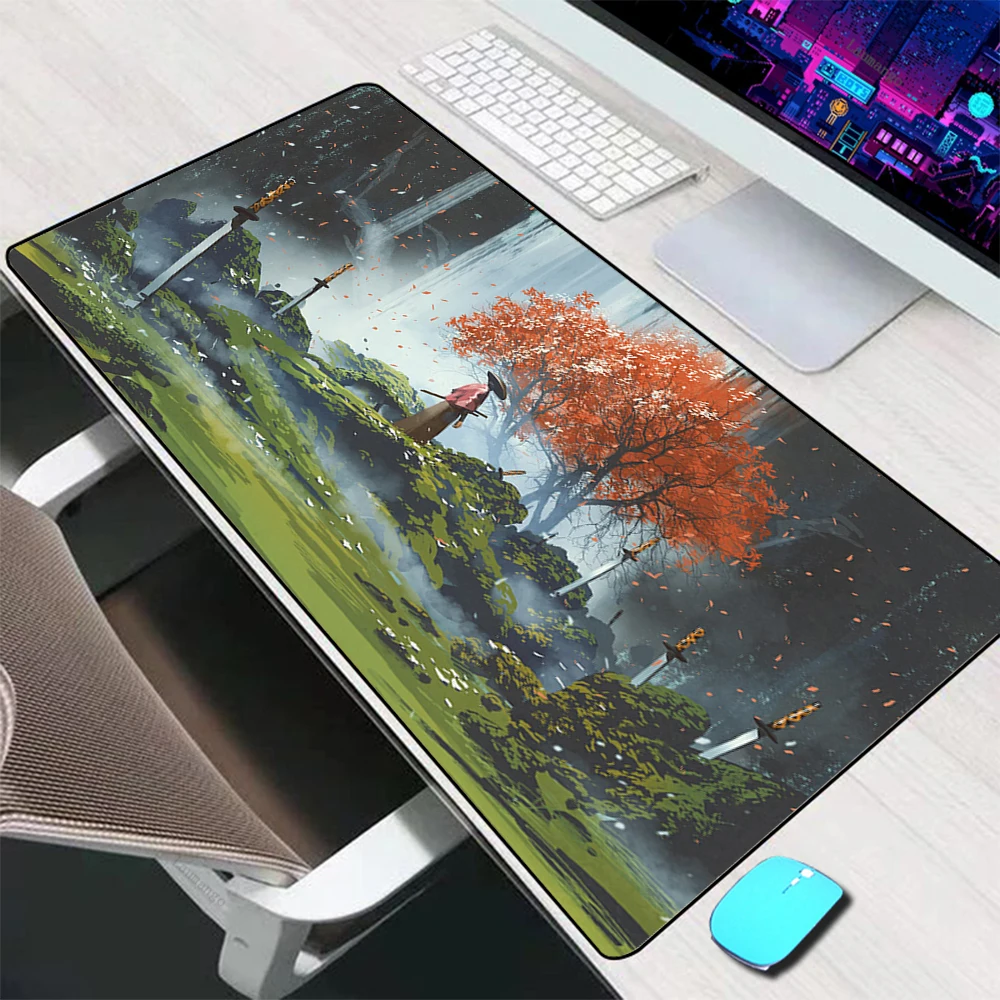 Коврик для мыши в стиле аниме фантазия пейзаж большие игровые аксессуары коврик
