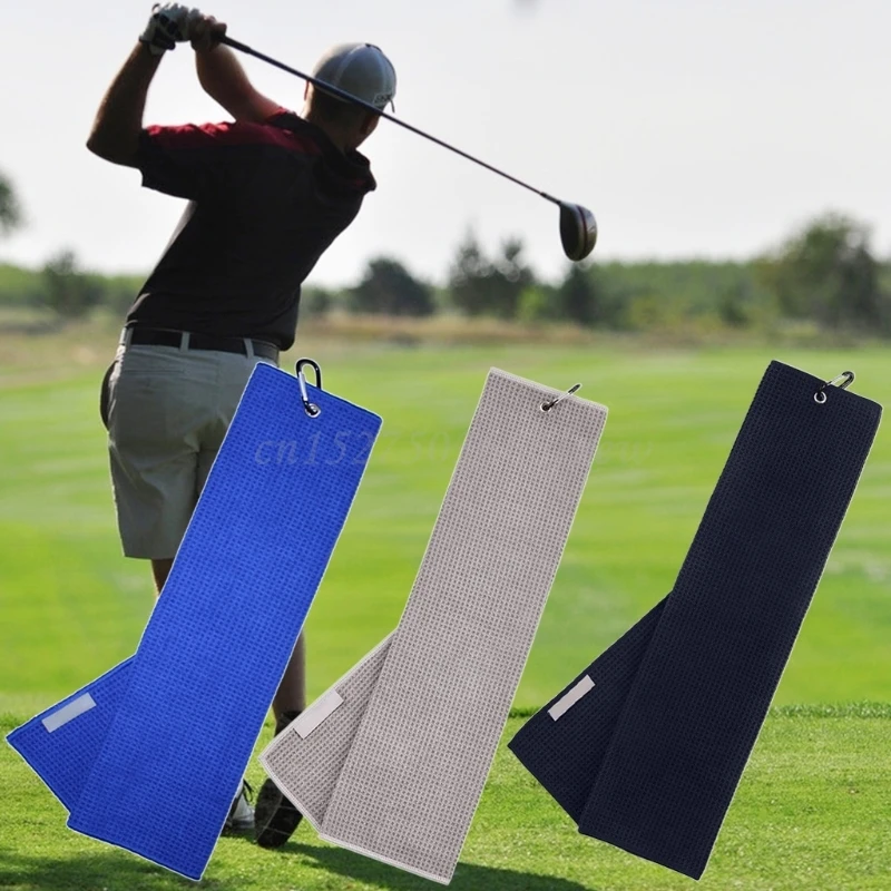 Полотенце для гольфа 12 × 20 дюймов сложенное Вафельное полотенце из микрофибры с