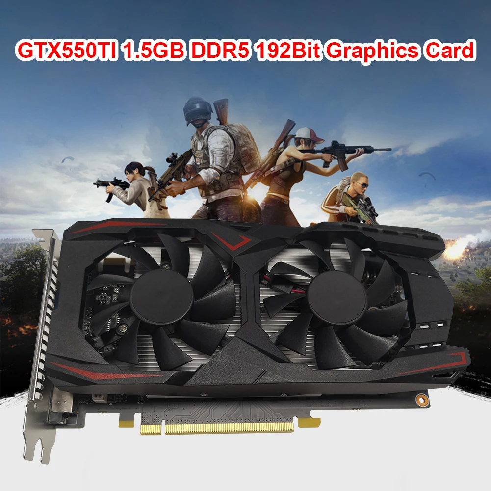 Игровая видеокарта GTX550TI DDR5 1 5 ГБ бит с двумя вентиляторами охлаждения совместима