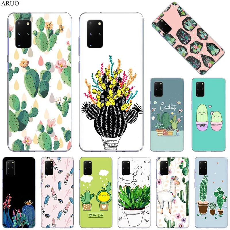 Чехол для телефона с тропическими листьями кактуса и растений Samsung S20 Ultra S10 Lite S9 S8