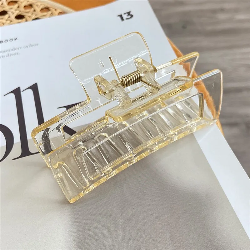 

2021 New Claw Clip for Women Tough Colorful Plastic Hair Claw Large Size Hair Clamps Claw Clip Crab Chic Hair Accessories Gift