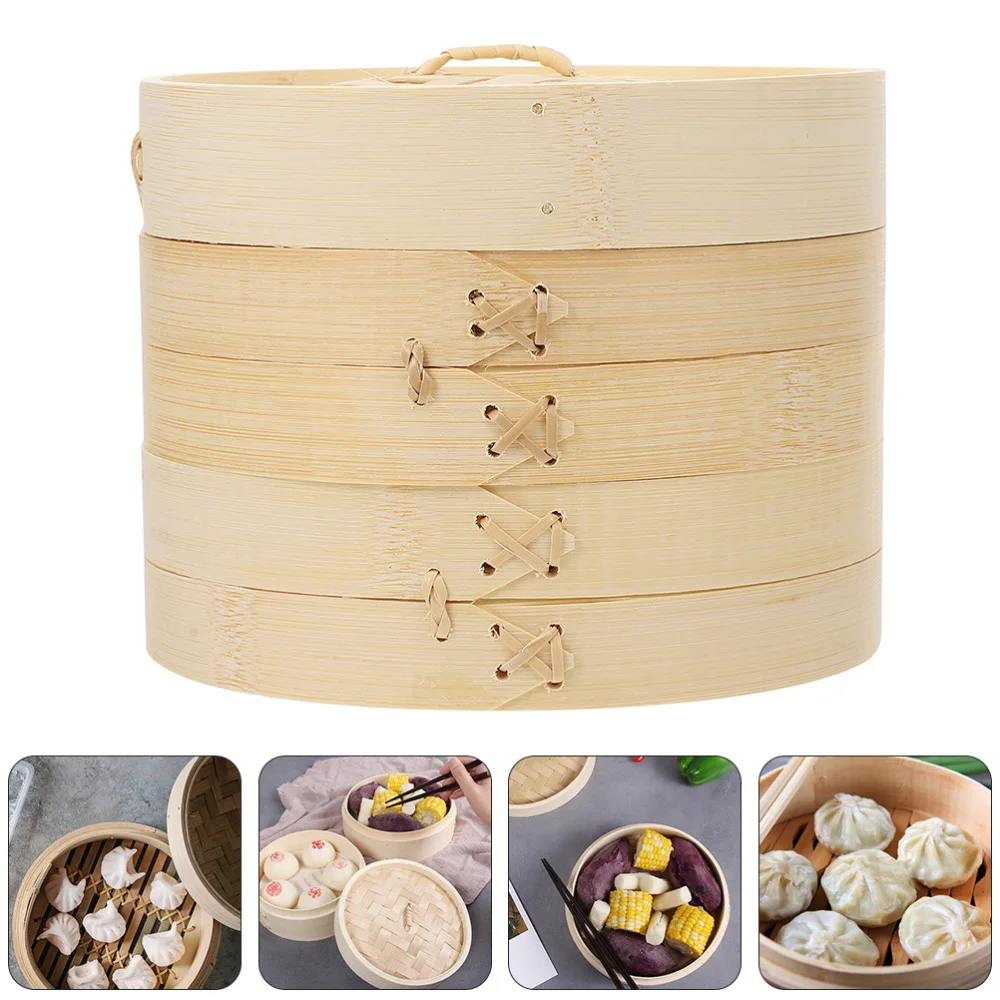 

1 Set 3pcs Bamboo Steamers Steamed Buns Steamers for Home (Assorted Color)