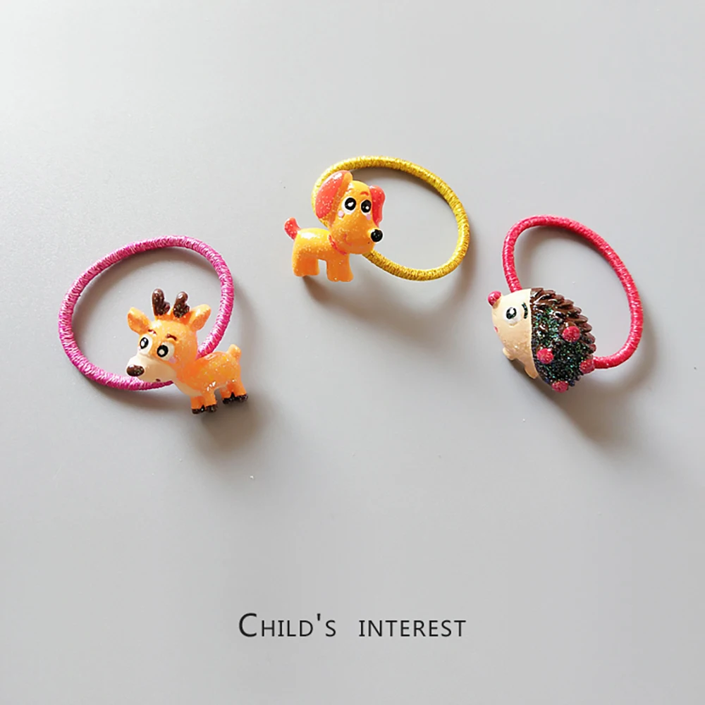 

New Cute Candy Color Hair Rope Butterfly Rabbit Various Pattern Kids Elastic Hair Bands Children Ropes Accessories
