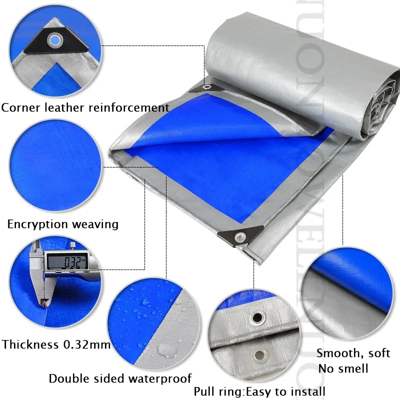 Утолщенный PE брезент Непромокаемая ткань уличный навес из парусины