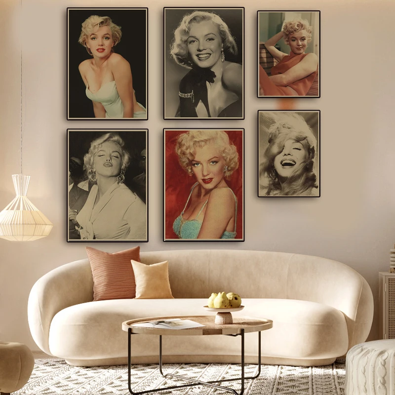 

Винтажная привлекательная красота в стиле ретро, Мэрилин Монро, настенный декоративный плакат, Картина на холсте, печать, украшение для гостиной и дома