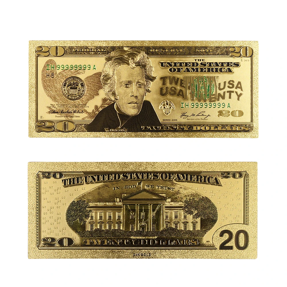 24k Золотая банкнота позолоченная фольга художественное оформление подарочная