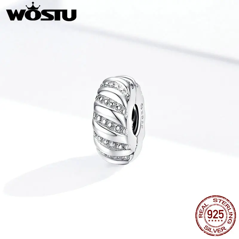 WOSTU 925 пробы серебряные шармы бусины обертывание циркониевые амулеты Бусины