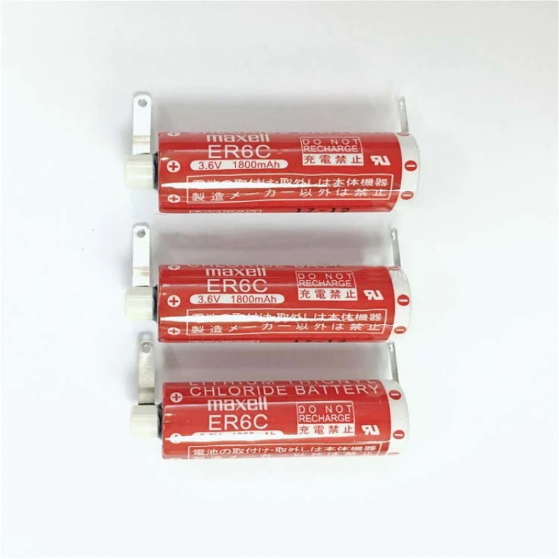 

5pc iconstel for MAXELL ER6C AA 3.6V 1800mah Chloride battery with Horned Japan original PLC industrial battery