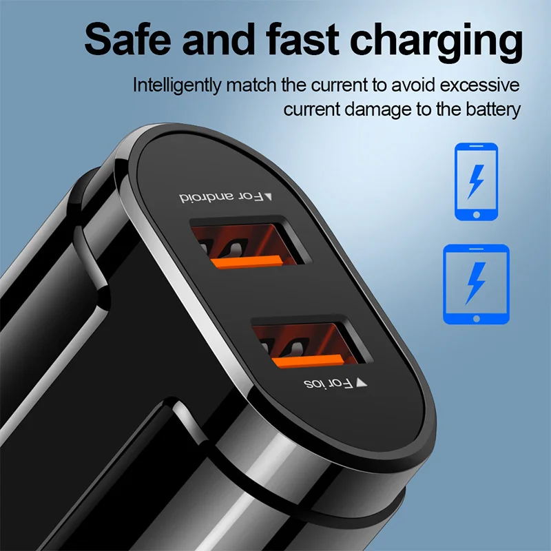 Nohon Dual USB зарядное устройство для iPhone 11 Pro Max Samsung S10 Note 10 LG мобильный телефон Быстрая
