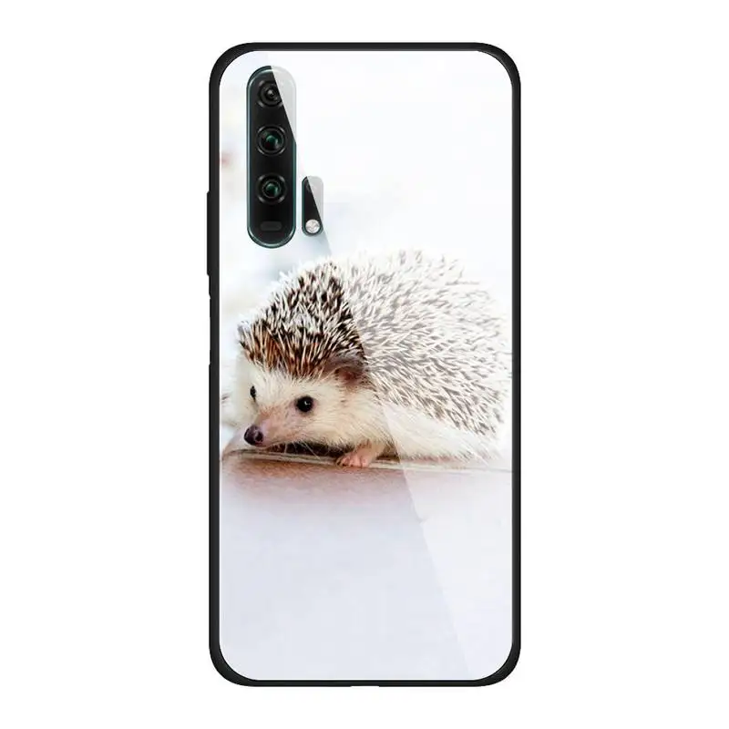 

Cute animal Hedgehog Phone Case For Huawei Mate 9 10 lite 20Pro&Tempered Glass Back Cover For Honor 7A 8X 9 10 V10