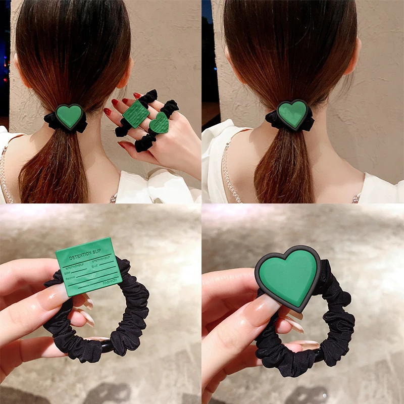 

New Women Cute Love Bow Rubber Bands Elastic Hair Bands Korean Headwear Children For Girls Lovely Hair Accessories Ornaments