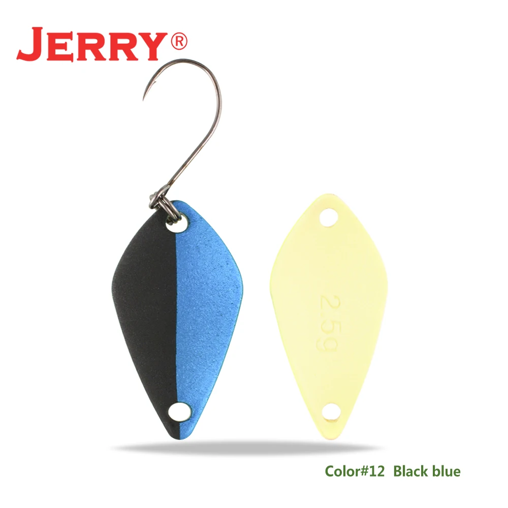 Jerry 2,5 г 3,5 г 5,5 г маленькие микро рыболовные ложки форель Колеблющаяся блесна для рыбалки Спиннер приманка двухсторонний цвет - Цвет: black blue