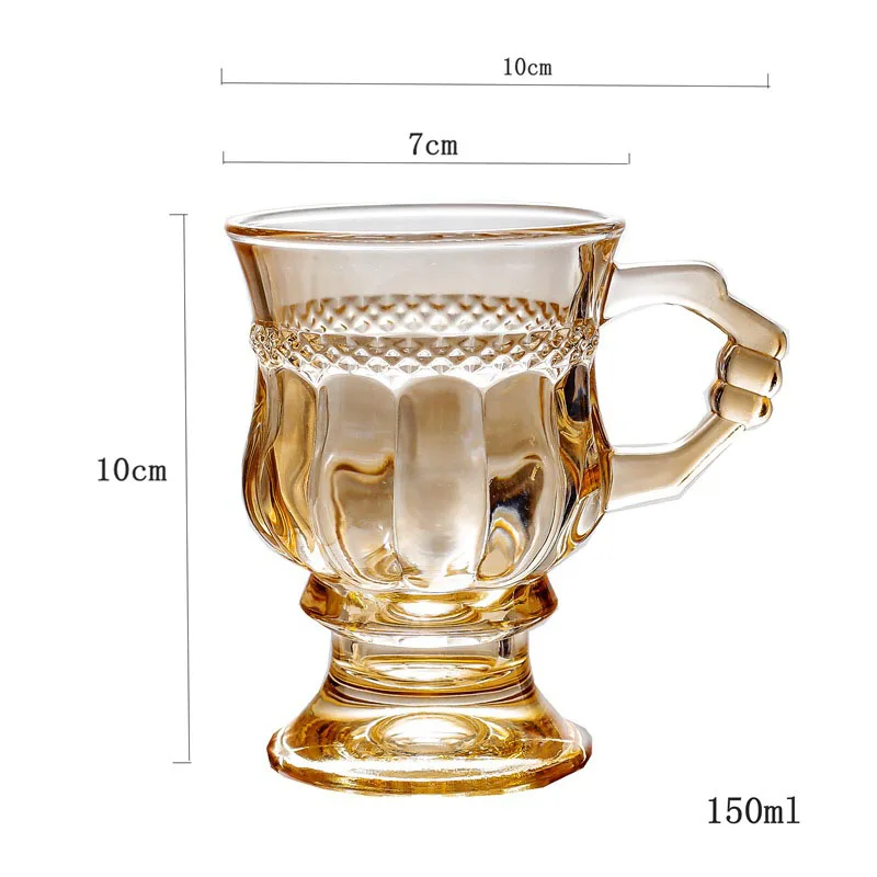 

Heat Resistant Thick Glass Cup Luxurious European Style Teacup Coffee Cup Healthy Drink Mug Tea Mugs Free Shipping