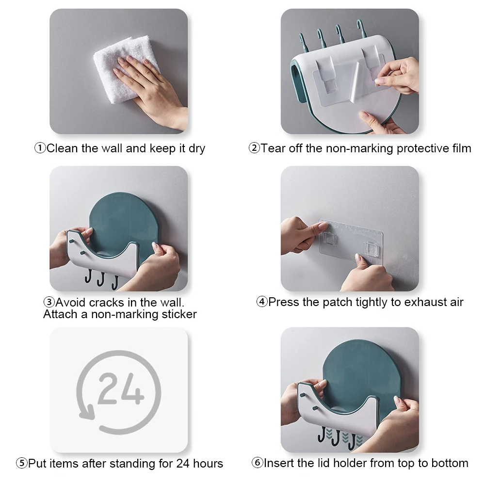 

Kitchen Wall Mounted Pan Pot Cover Lid Rack Holder For Home Kitchen Tools Kitchen Organizer With Hanger Hooks