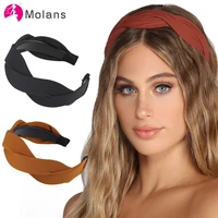 molans serpentine cross solid headbands toothed comb anti slip plastic new women braided hairbands 5 cm wide brimmed hair hoops
