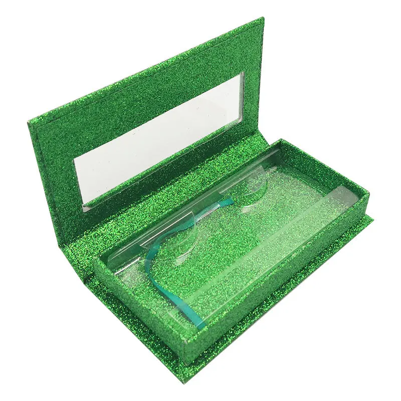 Window Green Пользовательские ресницы упаковочные коробки Подарочная коробка ресницы посылка на заказ Чехол для хранения s Макияж Косметический Чехол норка накладные ресницы 1 шт - Цвет: Window Green