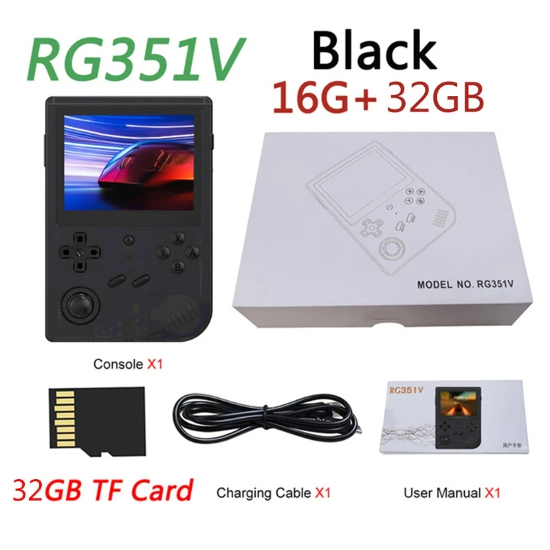 

2021 New RG351V 128G 3.5 inch Screen Game Console Retro Mini Portable Pocket Open Source System Video Handheld Games Console Gam
