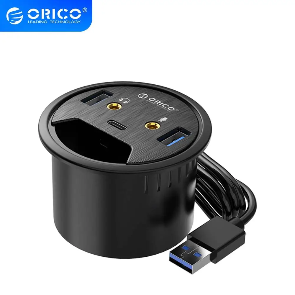 USB концентратор ORICO 3 0 с втулкой для наушников и микрофона Тип C|USB-хабы| |
