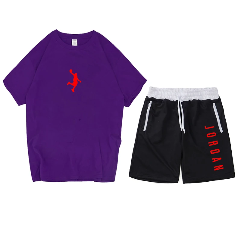 

New men's printed fashion T-shirt + shorts suit 2021 summer sportswear jogging pants T-shirt men's street style Harajuku top
