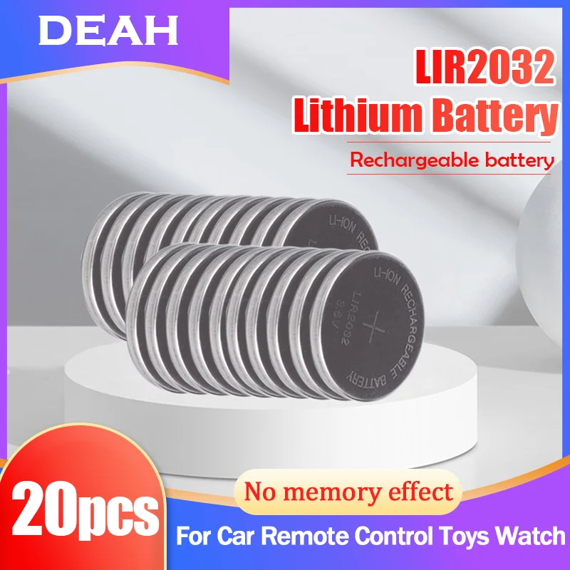 20 шт. LIR2032 LIR 2032 3 6 В литиевая аккумуляторная батарея для пульта дистанционного