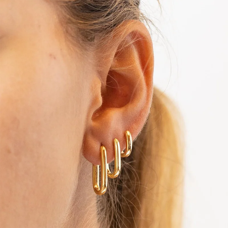 

CRMYA, уникальный дизайн, Посеребренные гладкие серьги-кольца 18K, для женщин, унисекс, для вечеринок, свадеб, модные украшения