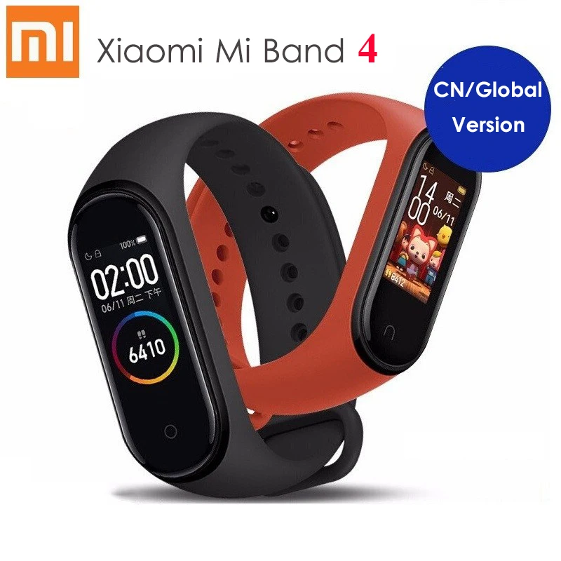 Xiaomi Mi смарт-браслет 4 AMOLED цветной экран монитор сердечного ритма фитнес-трекер 50 м водонепроницаемый спортивный смарт-браслет
