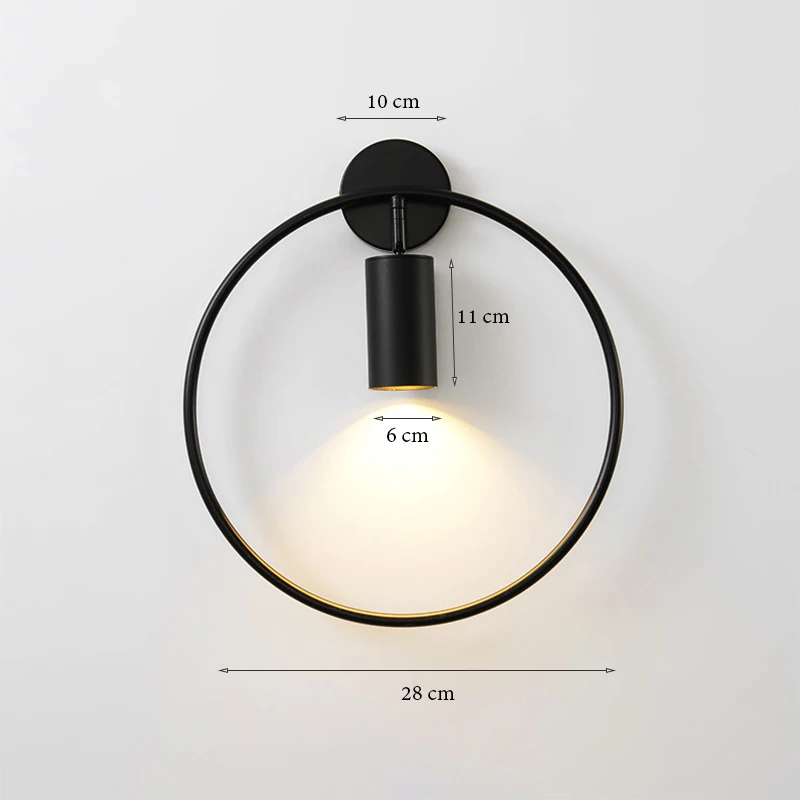 

NORDIC ART DECO BEDSIDE LAMP WALL LAMP GOLD BLACK DIA 28CM FOR CORRIDOR LIVING ROOM CONTEMPORARY ROUND LED WALL LIGHTS GU10 BULB